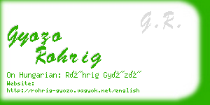 gyozo rohrig business card